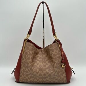 Vintage Coach Tan Monogram Dalton 31 Tote